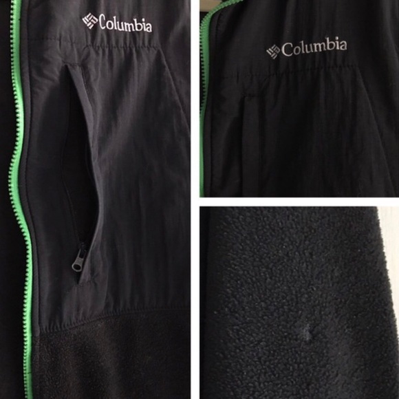 Columbia Full Zip Black & Lime Green Jacket SZ SM - Picture 3 of 5